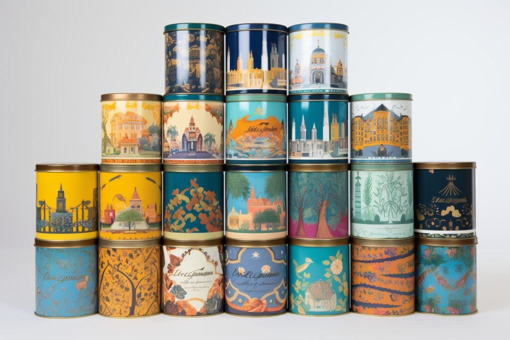 tower assorted custom tin printed cans