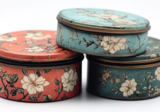 Three Vintage Floral Decorative Boxes custom tin box